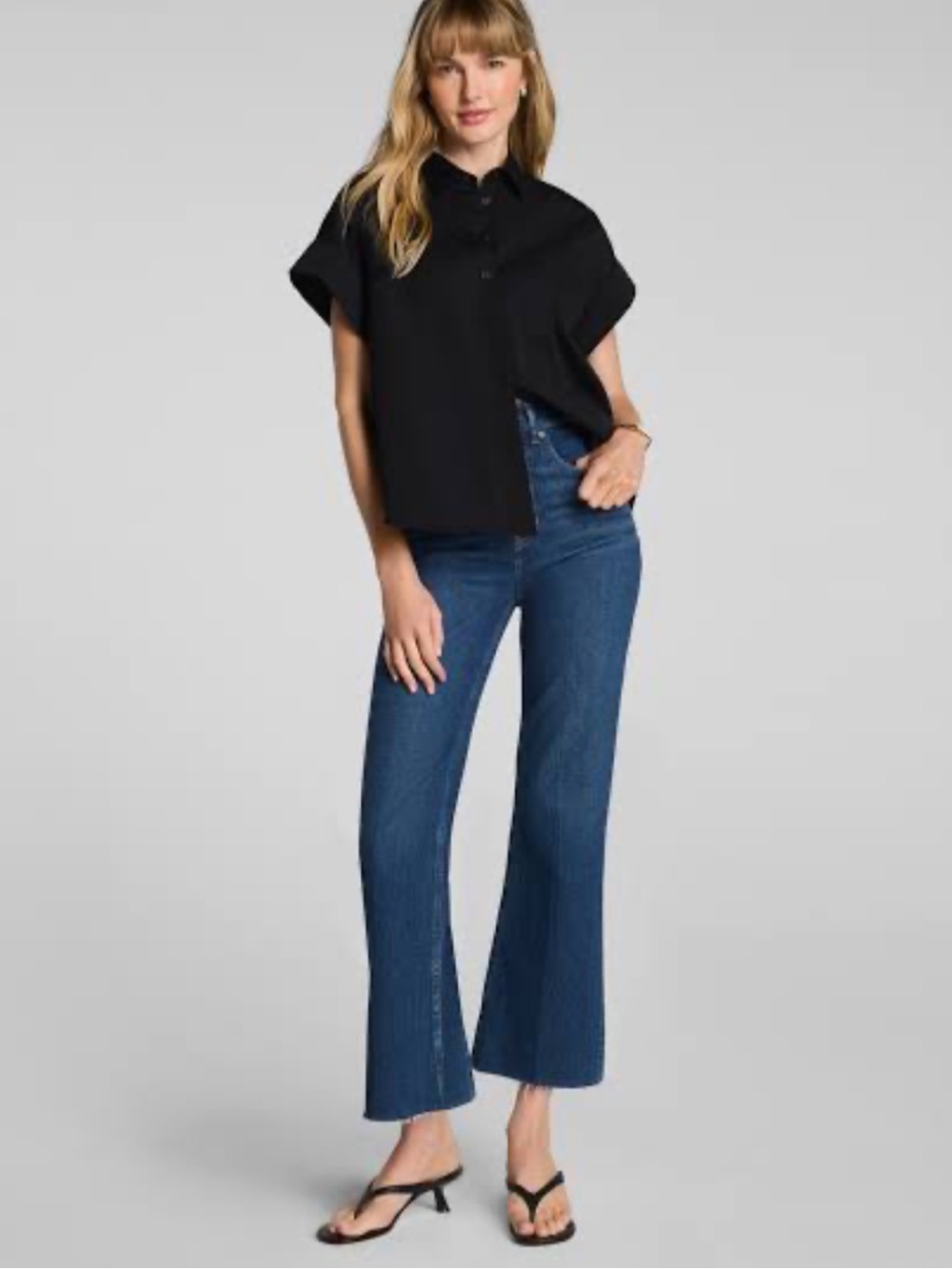 SPANX®
Poplin Oversized Short Sleeve
Button Down, XL, Black